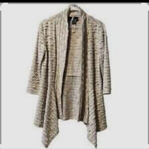 Frank Lyman Vintage NWT Cream & Beige Cardigan/Jacket Asymmetrical Textured Knit